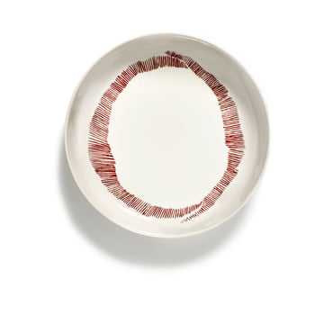 Serax Ottolenghi Feast djup tallrik Ø22 cm 2-pack White stripes-red