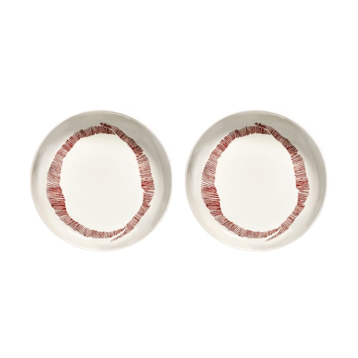 Ottolenghi Feast djup tallrik Ø22 cm 2-pack - White stripes-red - Serax