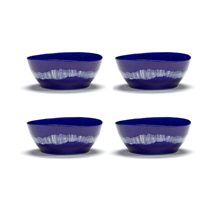 Ottolenghi Feast skål L Ø17 cm 4-pack - Dark blue stripes-white - Serax