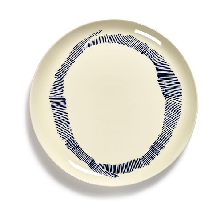 Ottolenghi Feast tallrik L Ø26 cm 2-pack, White stripes-blue Serax