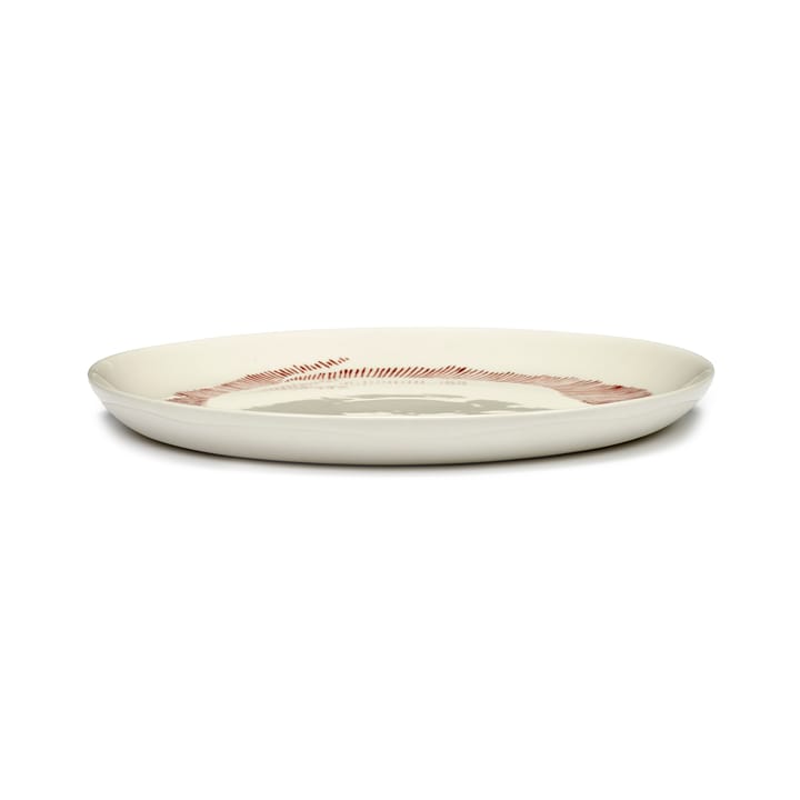 Ottolenghi Feast tallrik M Ø22,5 cm 2-pack, White stripes-red Serax