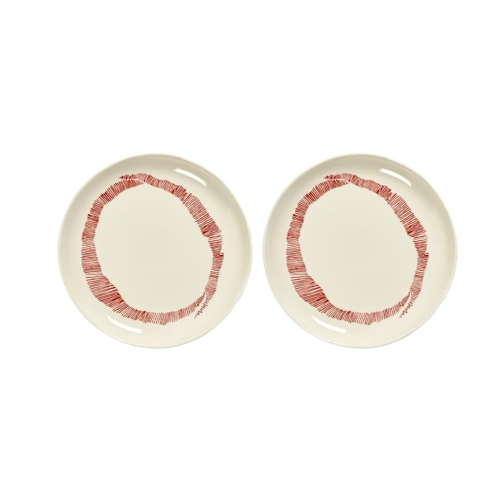 Ottolenghi Feast tallrik S Ø19 cm 2-pack - White stripes-red - Serax