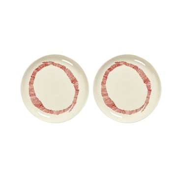 Serax Ottolenghi Feast tallrik S Ø19 cm 2-pack White stripes-red