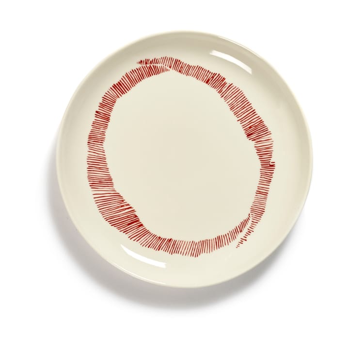 Ottolenghi Feast tallrik S Ø19 cm 2-pack, White stripes-red Serax