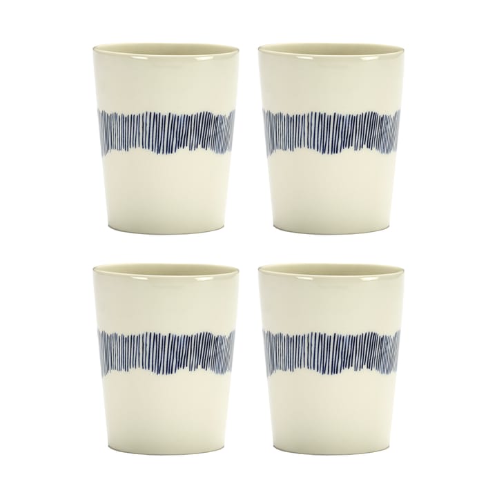 Ottolenghi Feast tekopp 33 cl 4-pack - White stripes-blue - Serax