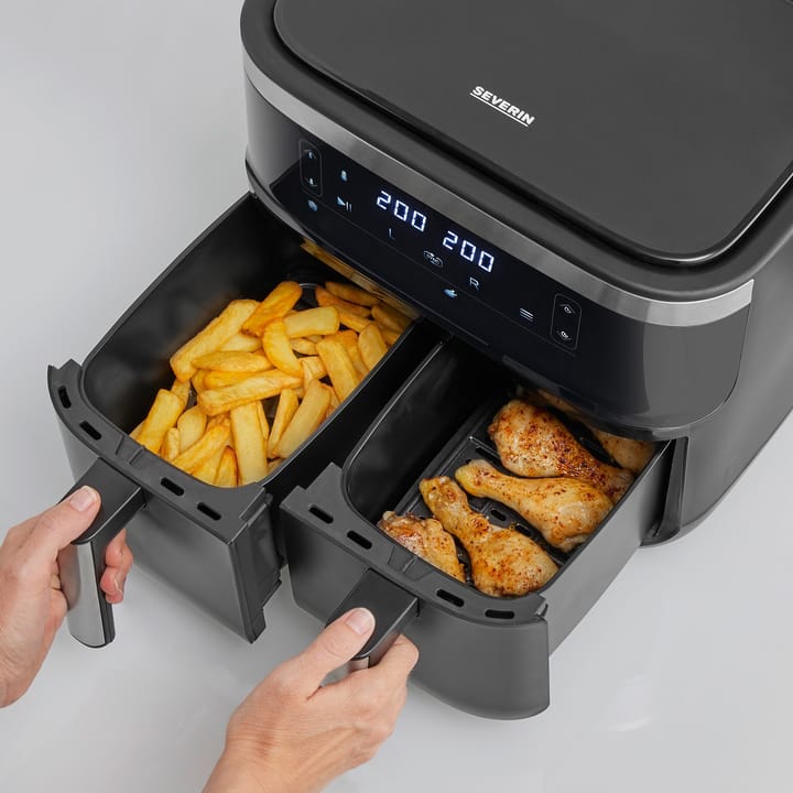 Severin FR 2453 airfryer dubbel 2x4 L, Svart Severin