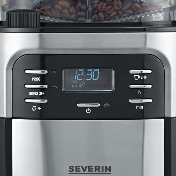 Severin KA 4810 kaffebryggare med kvarn 10 koppar, Svart Severin