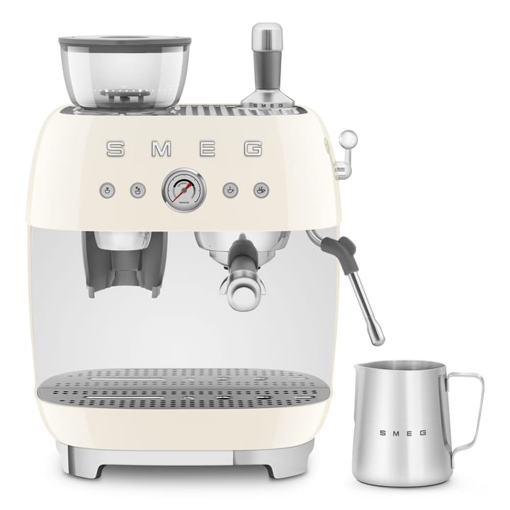 Smeg 50's Style espressomaskin med kaffekvarn, Créme vit Smeg