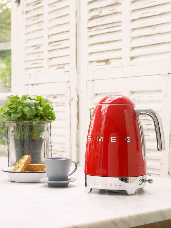 Smeg 50's Style vattenkokare med variabel temperatur 1,7 L, Röd Smeg