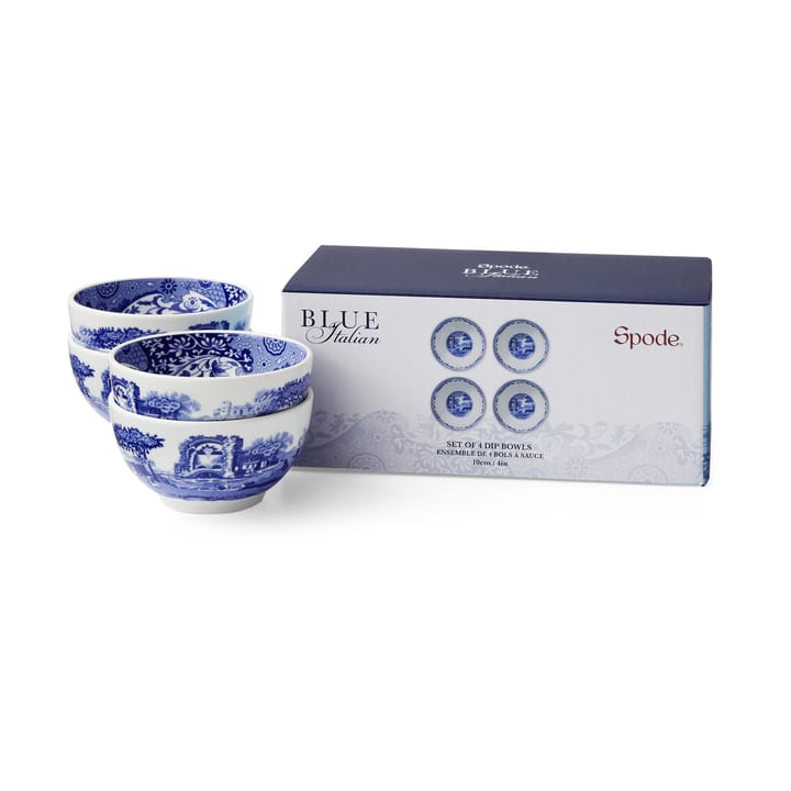 Blue Italian dippskål Ø10 cm 4-pack, Blå-vit Spode