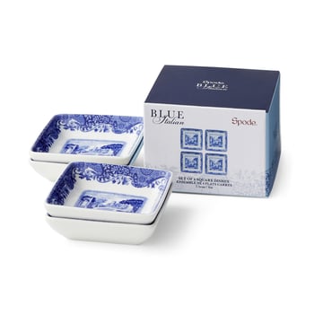 Spode Blue Italian fat 8×8 cm 4-pack Blå-vit