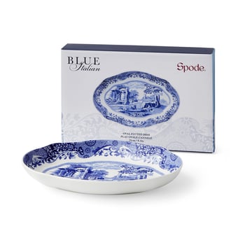 Spode Blue Italian fat oval 14×21 cm Blå-vit