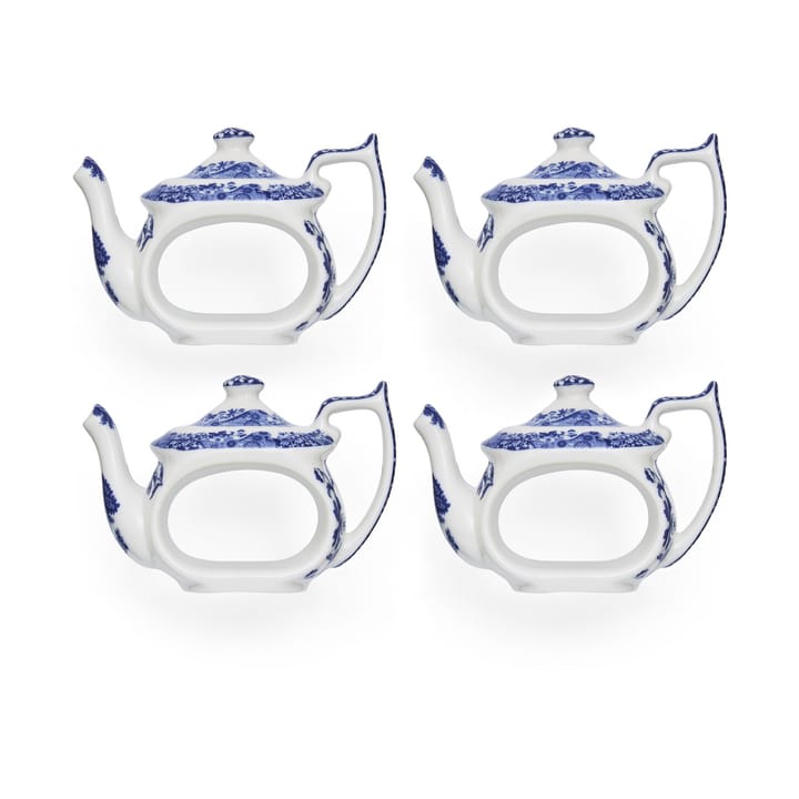 Blue Italian servettring 4-pack, Blå-vit Spode