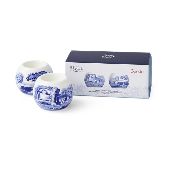 Blue Italian värmeljushållare 2-pack - Blå-vit - Spode