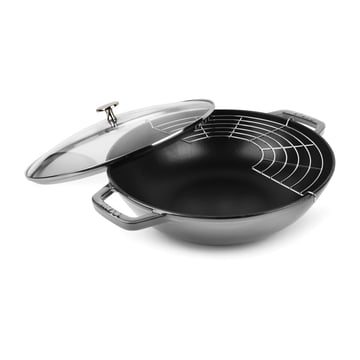 STAUB Wok med glaslock Ø30 cm 4,4 L Grå