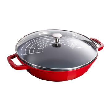 STAUB Wok med glaslock Ø30 cm 4,4 L Röd