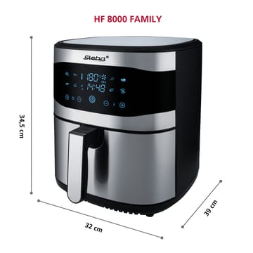 Steba HF8000 Family airfryer 8 L - Rostfritt stål - Steba