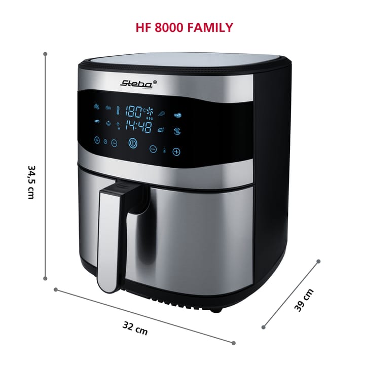 Steba HF8000 Family airfryer 8 L, Rostfritt stål Steba