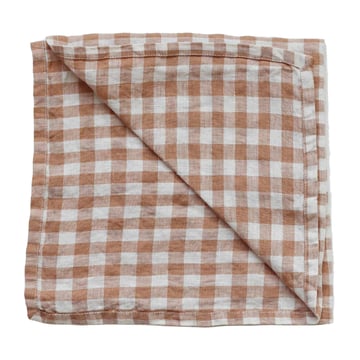 Tell Me More Gingham rutig linneservett 45×45 cm Biscuit