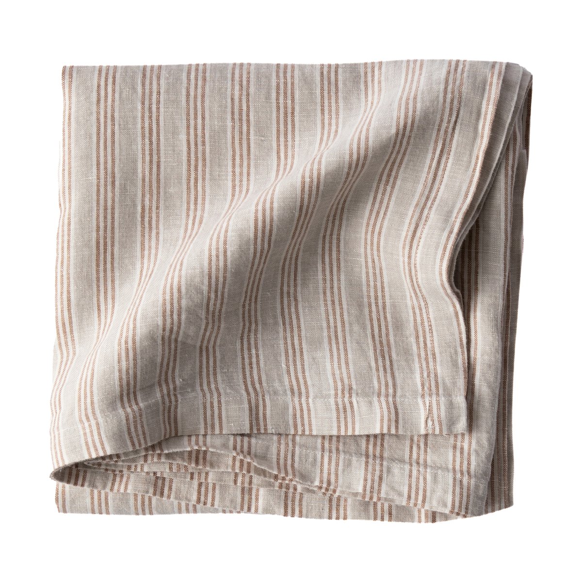 Tell Me More Tell Me More linneduk 145x145 cm Hazelnut stripe