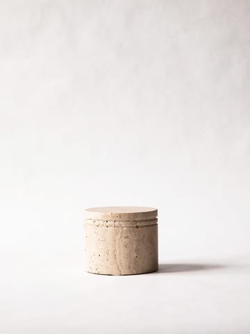 Travertine burk med lock - Ø13 cm - Tell Me More