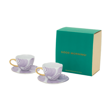 URBAN NATURE CULTURE Good Morning gåvoset Cappuccino mugg & fat 2-pack Valuri violet