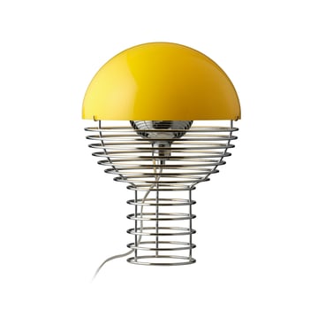 Verpan Wire bordslampa Ø30 cm Chrome-yellow