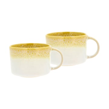 Villa Collection Styles mugg med öra 16 cl 2-pack Yellow-cream white
