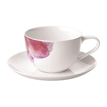 Villeroy & Boch Rose Garden kopp med fat Vit