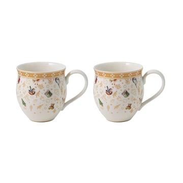 Villeroy & Boch Toy’s Delight mugg 30cl Anniversary Edition 2-pack Guld-vit