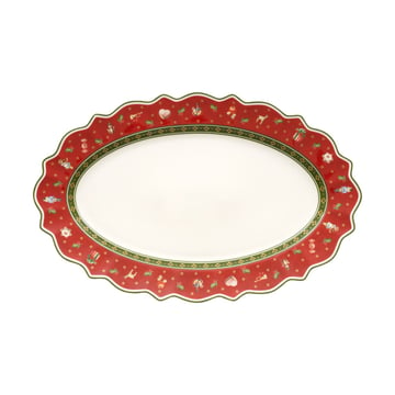 Villeroy & Boch Toy´s Delight serveringsfat oval 31×50 cm Vit-röd