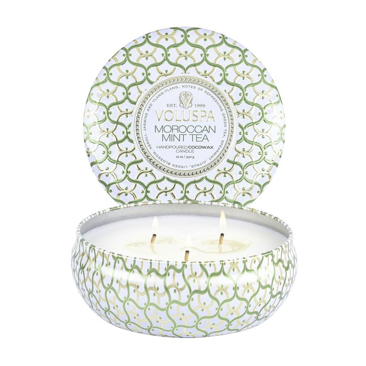 Maison Blanc 3-wick Tin doftljus 40 timmar, Moroccan Mint Tea Voluspa