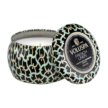 Voluspa Maison Noir Mini Tin doftljus 25 timmar French Linen